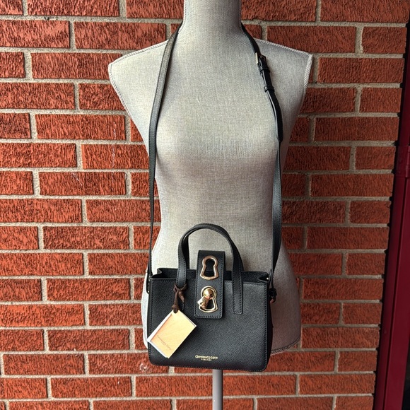 Gianfranco Lotti keylock pearl micro handbag crossbody black NWT - Picture 4 of 13